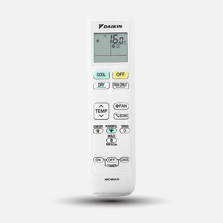 Remote của máy lạnh Daikin âm trần 1 chiều