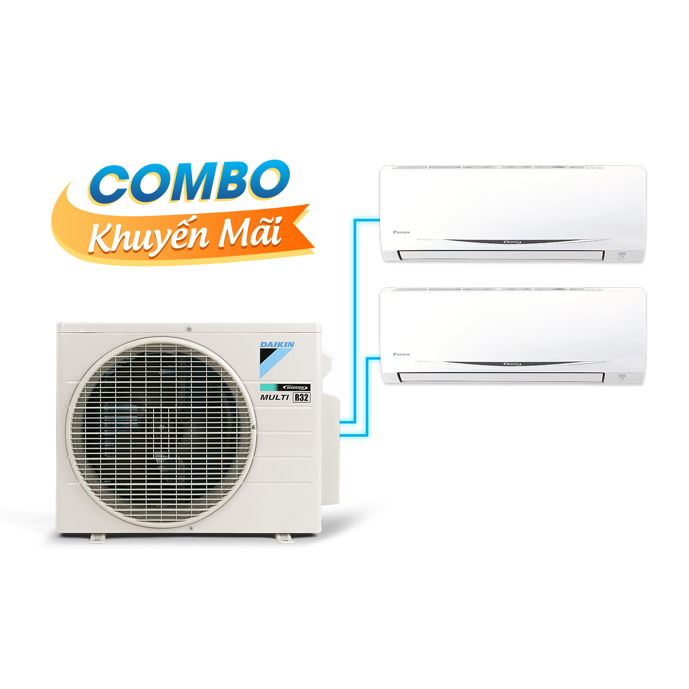 Máy lạnh Multi S Daikin MKC70SVMV/CTKC35RVMV + CTKC35RVMV Inverter 3.0HP (Combo Khuyến mãi)